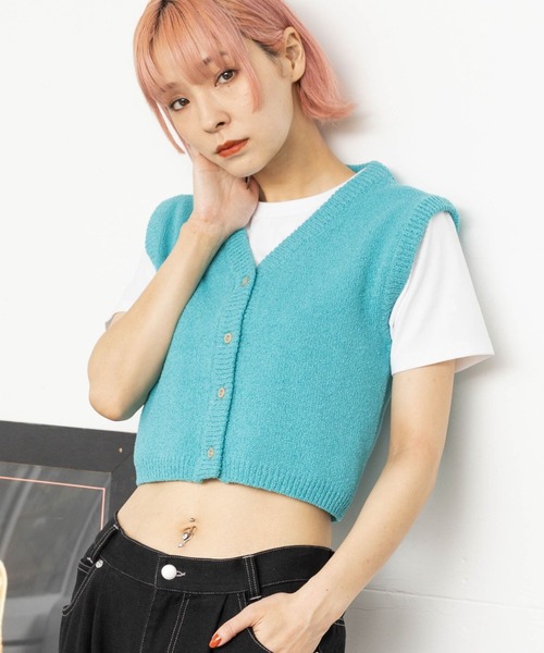 PBLIM（ページボーイリム）の「PAGEBOYLIM/チビニットベスト（ベスト・レディース・ブラック/オレンジ/ブルー・FREE）」の14枚目の写真