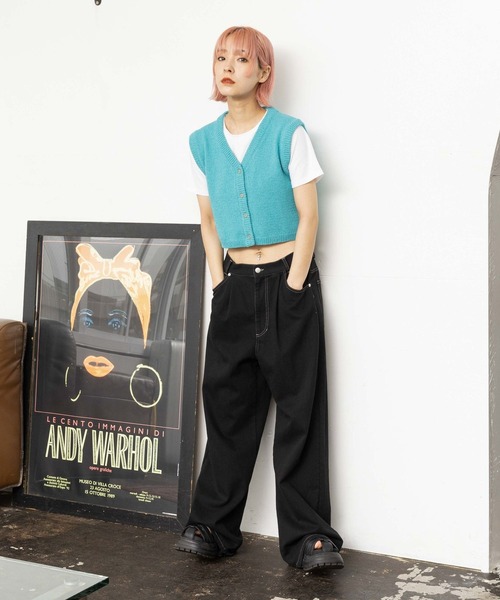 PBLIM（ページボーイリム）の「PAGEBOYLIM/チビニットベスト（ベスト・レディース・ブラック/オレンジ/ブルー・FREE）」の6枚目の写真