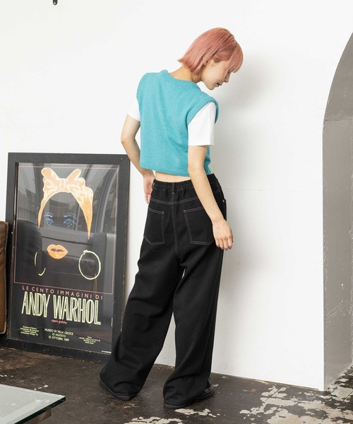 PBLIM（ページボーイリム）の「PAGEBOYLIM/チビニットベスト（ベスト・レディース・ブラック/オレンジ/ブルー・FREE）」の21枚目の写真