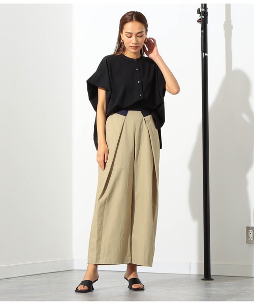 Settimissimo（セッティミッシモ）の「ストレッチバックタックデザインブラウス（シャツ/ブラウス・レディース・ブラック/グレイッシュベージュ/オレンジ・FREE）」の9枚目の写真