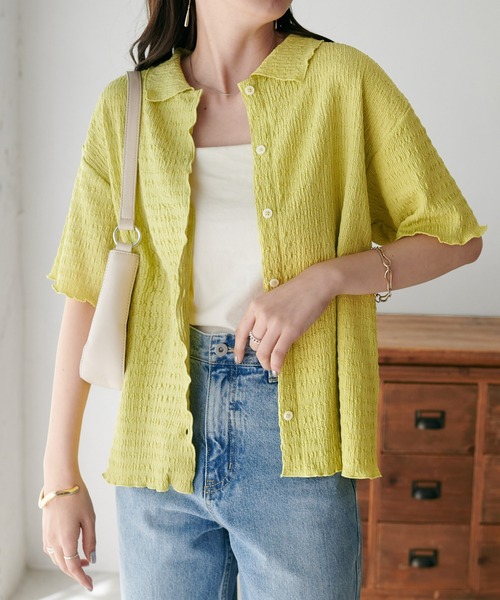 DISCOAT（ディスコート）の「【新色追加!/WEB限定】衿付きジャガードカーディガン（カーディガン/ボレロ・レディース・オフホワイト/ブラック/ライム/アイボリー・FREE）」の16枚目の写真