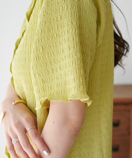 DISCOAT（ディスコート）の「【新色追加!/WEB限定】衿付きジャガードカーディガン（カーディガン/ボレロ・レディース・オフホワイト/ブラック/ライム/アイボリー・FREE）」の19枚目の写真