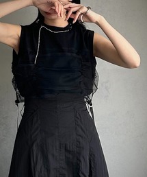 【&g’aime】チュールレイヤードTシャツ