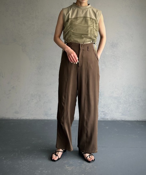 &g'aime(アンジェム)の「【&g’aime】チュールレイヤードTシャツ(Tシャツ/カットソー・レディース・ブラック/チャコールグレー/ライトグリーン・FREE)」の12枚目の写真