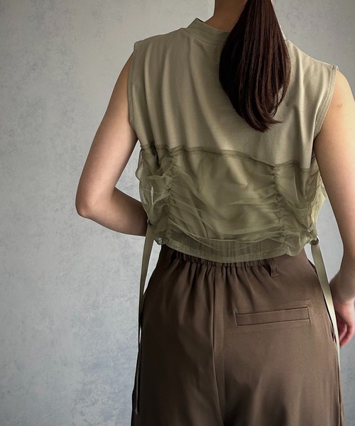 &g'aime(アンジェム)の「【&g’aime】チュールレイヤードTシャツ(Tシャツ/カットソー・レディース・ブラック/チャコールグレー/ライトグリーン・FREE)」の11枚目の写真