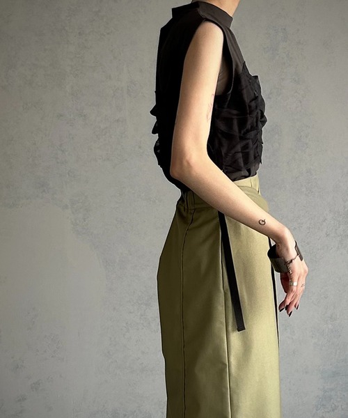 &g'aime(アンジェム)の「【&g’aime】チュールレイヤードTシャツ(Tシャツ/カットソー・レディース・ブラック/チャコールグレー/ライトグリーン・FREE)」の22枚目の写真