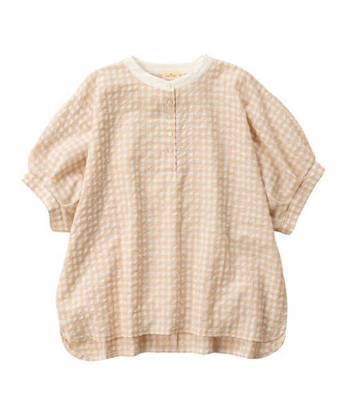 Viola e Viola(ヴィオラエヴィオラ)の「バンドカラー切替ギンガムドルマンブラウス(シャツ/ブラウス・レディース・グレー/ベージュ系その他/ブラック/ミント・MEDIUM/X-LARGE/LARGE/XX-LARGE)」の17枚目の写真