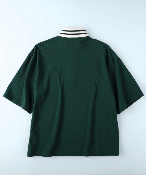 Refurbish（リファービッシュ）の「【Refurbish】ハーフジップ半袖プルオーバー（Tシャツ/カットソー・メンズ・オフホワイト/ブラック/グリーン・XL/L/M）」の5枚目の写真