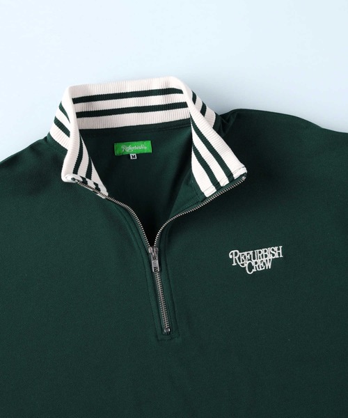 Refurbish（リファービッシュ）の「【Refurbish】ハーフジップ半袖プルオーバー（Tシャツ/カットソー・メンズ・オフホワイト/ブラック/グリーン・XL/L/M）」の8枚目の写真
