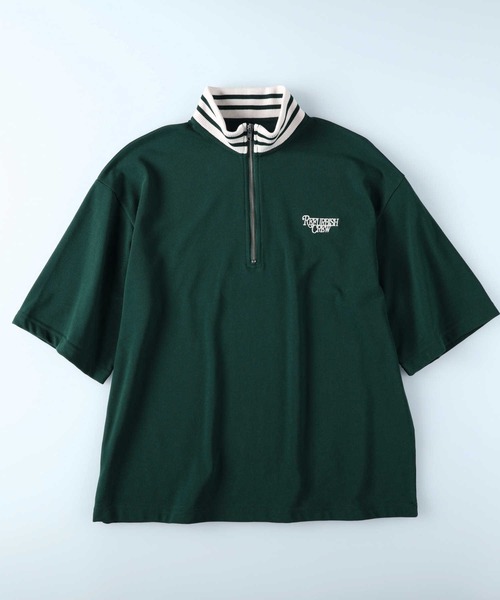 Refurbish（リファービッシュ）の「【Refurbish】ハーフジップ半袖プルオーバー（Tシャツ/カットソー・メンズ・オフホワイト/ブラック/グリーン・XL/L/M）」の20枚目の写真