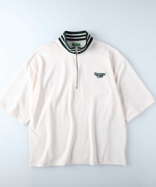 Refurbish（リファービッシュ）の「【Refurbish】ハーフジップ半袖プルオーバー（Tシャツ/カットソー・メンズ・オフホワイト/ブラック/グリーン・XL/L/M）」の18枚目の写真