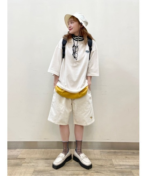 Refurbish（リファービッシュ）の「【Refurbish】ハーフジップ半袖プルオーバー（Tシャツ/カットソー・メンズ・オフホワイト/ブラック/グリーン・XL/L/M）」の21枚目の写真