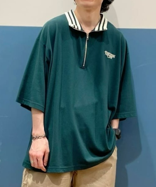 Refurbish（リファービッシュ）の「【Refurbish】ハーフジップ半袖プルオーバー（Tシャツ/カットソー・メンズ・オフホワイト/ブラック/グリーン・XL/L/M）」の11枚目の写真