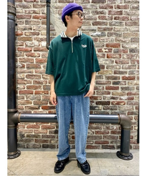 Refurbish（リファービッシュ）の「【Refurbish】ハーフジップ半袖プルオーバー（Tシャツ/カットソー・メンズ・オフホワイト/ブラック/グリーン・XL/L/M）」の15枚目の写真