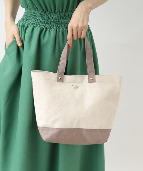 Lee（リー）の「◆Leeキャンバス切替トートバッグ【2WAY】（トートバッグ・レディース・グリーン/ダークグレー/アイボリー系6/ブラック/ピンク系9・00）」の6枚目の写真