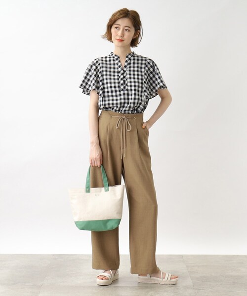 Lee（リー）の「◆Leeキャンバス切替トートバッグ【2WAY】（トートバッグ・レディース・グリーン/ダークグレー/アイボリー系6/ブラック/ピンク系9・00）」の22枚目の写真