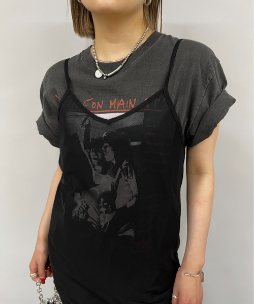 WHO'S WHO gallery（フーズフーギャラリー）の「メッシュマーブルワンピース（ワンピース・レディース・ブラック/パープル/ブルー/グリーン・FREE）」の9枚目の写真