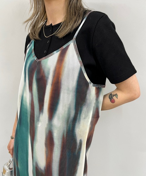 WHO'S WHO gallery（フーズフーギャラリー）の「メッシュマーブルワンピース（ワンピース・レディース・ブラック/パープル/ブルー/グリーン・FREE）」の7枚目の写真