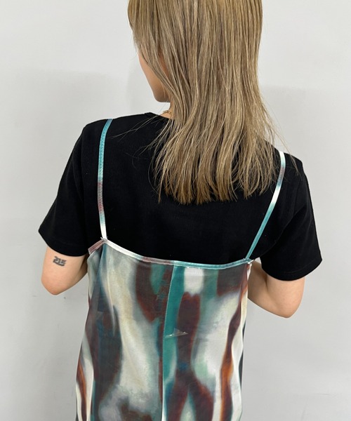 WHO'S WHO gallery（フーズフーギャラリー）の「メッシュマーブルワンピース（ワンピース・レディース・ブラック/パープル/ブルー/グリーン・FREE）」の14枚目の写真