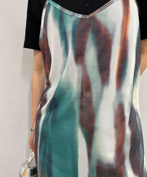 WHO'S WHO gallery（フーズフーギャラリー）の「メッシュマーブルワンピース（ワンピース・レディース・ブラック/パープル/ブルー/グリーン・FREE）」の11枚目の写真
