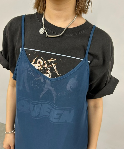 WHO'S WHO gallery（フーズフーギャラリー）の「メッシュマーブルワンピース（ワンピース・レディース・ブラック/パープル/ブルー/グリーン・FREE）」の8枚目の写真