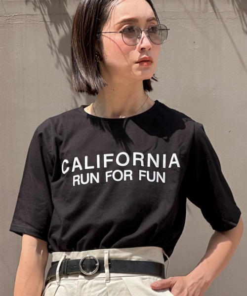 deux amour（ドゥーザムール）の「CALIFORNIA T（Tシャツ/カットソー・レディース・ホワイト/ライム/ブラック・FREE）」の5枚目の写真