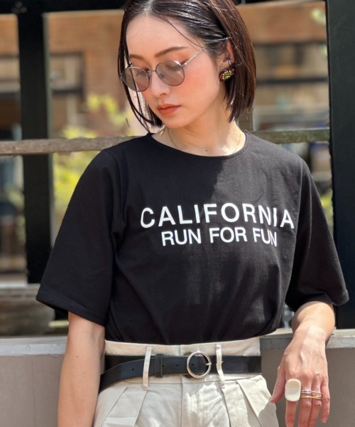 deux amour（ドゥーザムール）の「CALIFORNIA T（Tシャツ/カットソー・レディース・ホワイト/ライム/ブラック・FREE）」の16枚目の写真