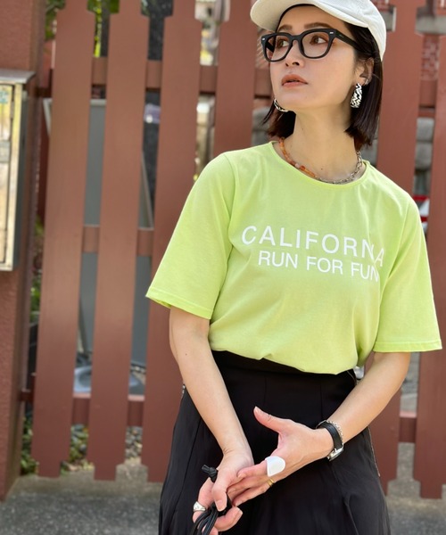 deux amour（ドゥーザムール）の「CALIFORNIA T（Tシャツ/カットソー・レディース・ホワイト/ライム/ブラック・FREE）」の21枚目の写真