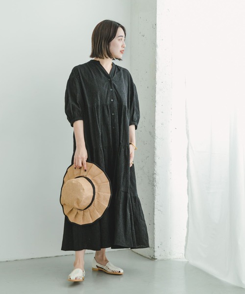 ITEMS URBANRESEARCH（アイテムズ アーバンリサーチ）の「レースティアードワンピース（ワンピース・レディース・ブラック/オフホワイト・FREE）」の5枚目の写真