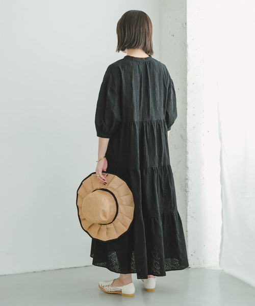 ITEMS URBANRESEARCH（アイテムズ アーバンリサーチ）の「レースティアードワンピース（ワンピース・レディース・ブラック/オフホワイト・FREE）」の7枚目の写真