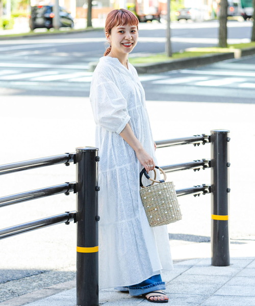 ITEMS URBANRESEARCH（アイテムズ アーバンリサーチ）の「レースティアードワンピース（ワンピース・レディース・ブラック/オフホワイト・FREE）」の9枚目の写真