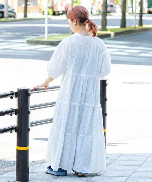 ITEMS URBANRESEARCH（アイテムズ アーバンリサーチ）の「レースティアードワンピース（ワンピース・レディース・ブラック/オフホワイト・FREE）」の10枚目の写真