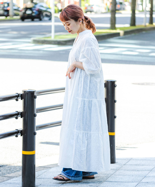 ITEMS URBANRESEARCH（アイテムズ アーバンリサーチ）の「レースティアードワンピース（ワンピース・レディース・ブラック/オフホワイト・FREE）」の11枚目の写真