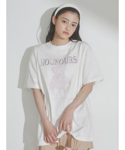 merry jenny(メリージェニー)の「bear embroidery Tシャツ(Tシャツ/カットソー・レディース・ピンク/オフホワイト/ブルー・FREE)」の11枚目の写真