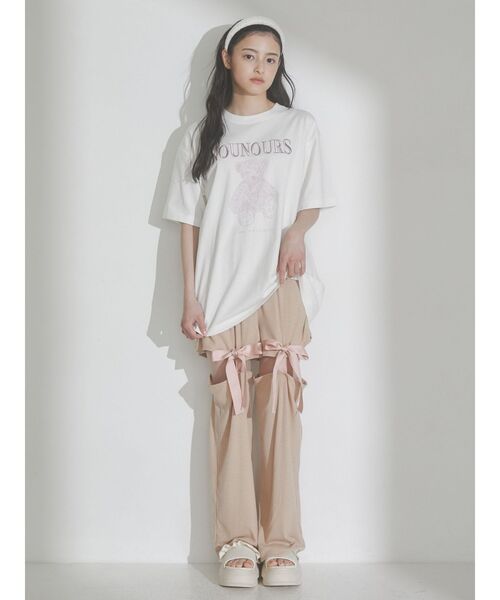 merry jenny(メリージェニー)の「bear embroidery Tシャツ(Tシャツ/カットソー・レディース・ピンク/オフホワイト/ブルー・FREE)」の5枚目の写真