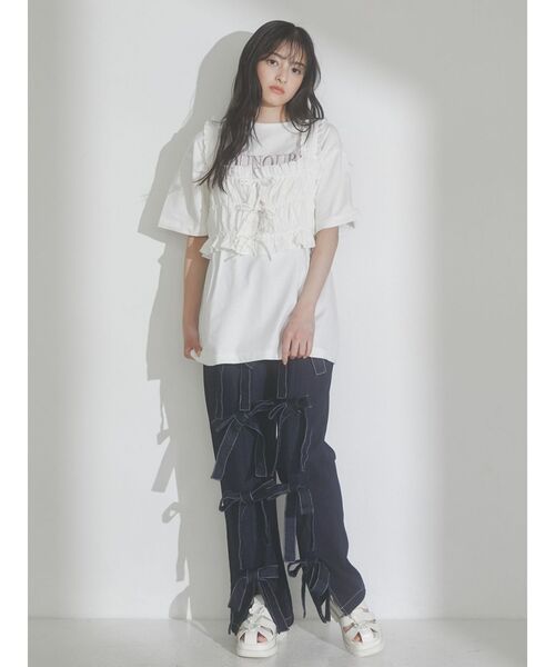 merry jenny(メリージェニー)の「bear embroidery Tシャツ(Tシャツ/カットソー・レディース・ピンク/オフホワイト/ブルー・FREE)」の15枚目の写真
