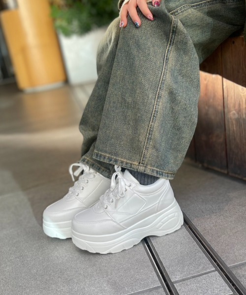 軽量厚底 ハイソール シンプル やわらか マニッシュ スニーカー
