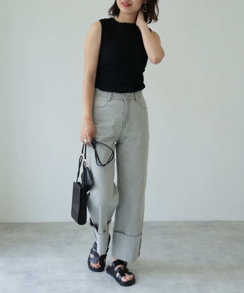 each(イーチ)の「ピッチリブノースリーブプルオーバー(タンクトップ・レディース・イエロー/オフホワイト/ブラック・FREE)」の20枚目の写真