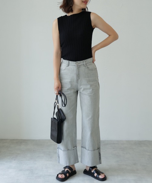 each(イーチ)の「ピッチリブノースリーブプルオーバー(タンクトップ・レディース・イエロー/オフホワイト/ブラック・FREE)」の14枚目の写真