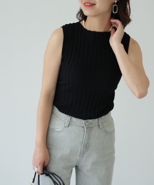 each(イーチ)の「ピッチリブノースリーブプルオーバー(タンクトップ・レディース・イエロー/オフホワイト/ブラック・FREE)」の17枚目の写真