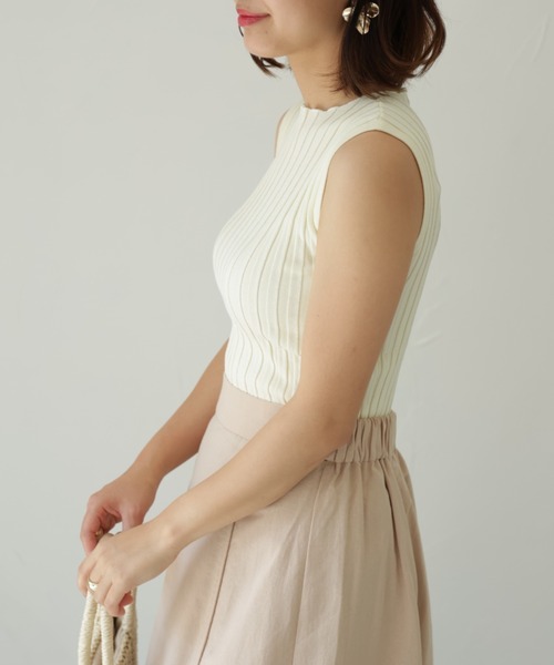 each(イーチ)の「ピッチリブノースリーブプルオーバー(タンクトップ・レディース・イエロー/オフホワイト/ブラック・FREE)」の19枚目の写真