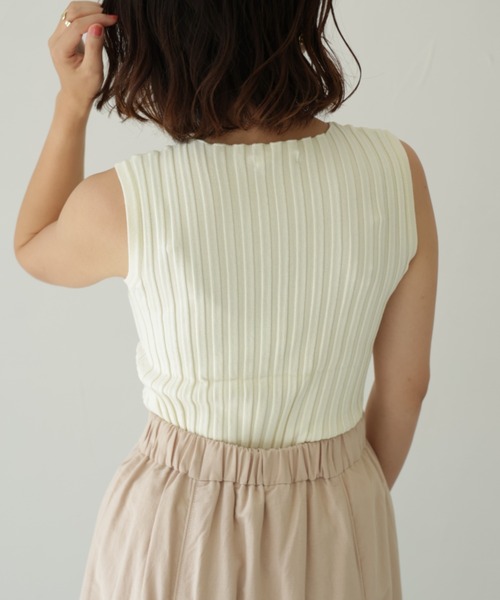 each(イーチ)の「ピッチリブノースリーブプルオーバー(タンクトップ・レディース・イエロー/オフホワイト/ブラック・FREE)」の10枚目の写真