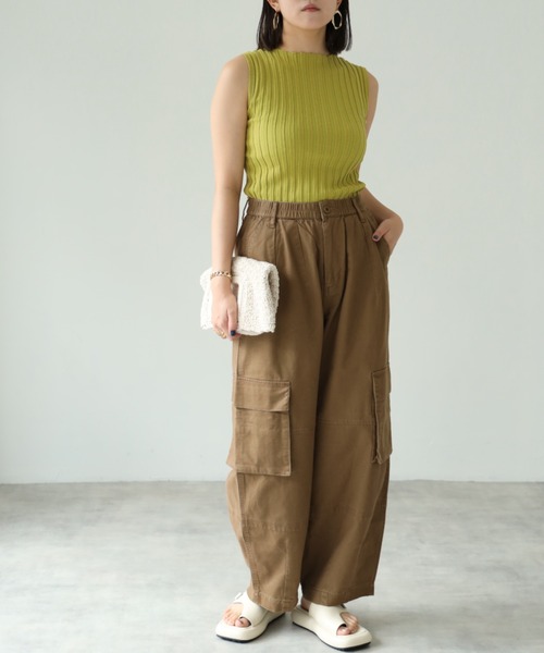 each(イーチ)の「ピッチリブノースリーブプルオーバー(タンクトップ・レディース・イエロー/オフホワイト/ブラック・FREE)」の15枚目の写真