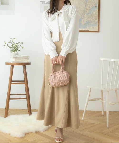 Ada.(エイダ)の「2WAY ビックリボン ハイネック ボウタイ ブラウス(シャツ/ブラウス・レディース・ネイビー/ホワイト/ピンク/ブルー/ブラック・FREE)」の12枚目の写真