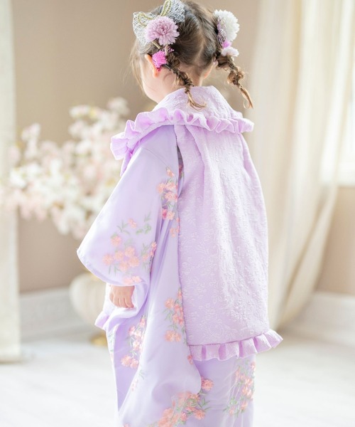 セール】七五三 フラワーレース着物ワンピ＆被布セット（着物