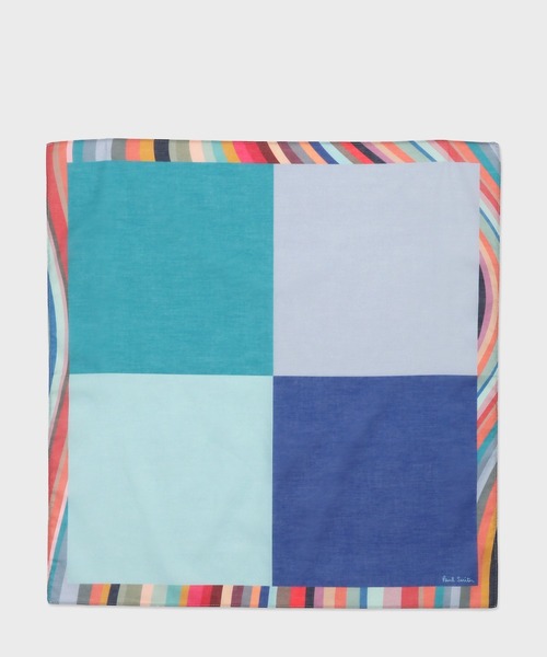 Paul Smith(ポールスミス)の「ウィメンズ "Swirl Edge Color Block" ハンカチ / 235631 HANKW(ハンカチ/ハンドタオル・レディース・ピンク/ブルー・FREE)」の1枚目の写真
