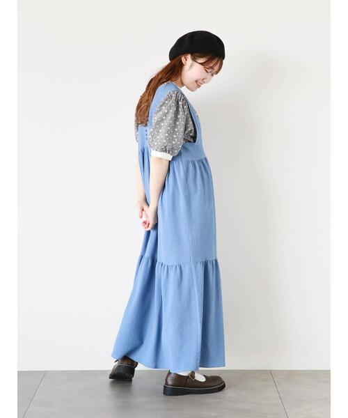 ehka sopo(エヘカソポ)の「前後2WAYノースリーブワンピース(ワンピース・レディース・ブルー/モカ/キナリ・F)」の7枚目の写真