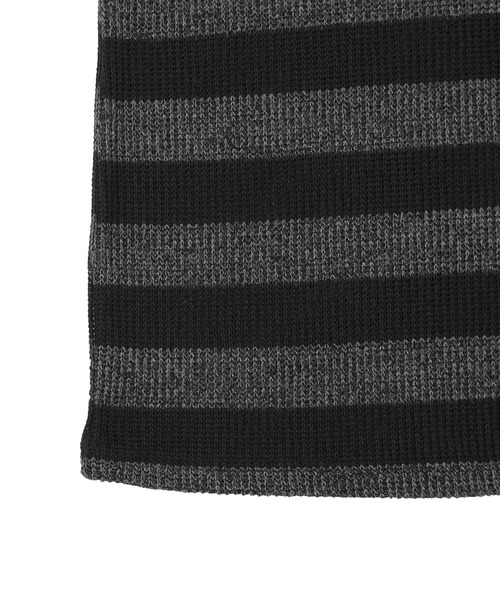 Figments（フィグメンツ）の「オーバーサイズボーダーニット（ニット/セーター・レディース・ブラック/グレー・FREE）」の7枚目の写真