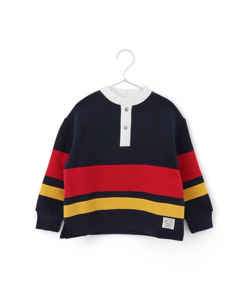 MAKE YOUR DAY（メイクユアデイ）の「ラガー風裏起毛プルオーバー■80～140cm（スウェット・キッズ・ネイビー/グリーン・110/140/130/100/90/80/120）」の16枚目の写真