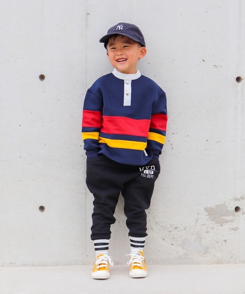 MAKE YOUR DAY（メイクユアデイ）の「ラガー風裏起毛プルオーバー■80～140cm（スウェット・キッズ・ネイビー/グリーン・110/140/130/100/90/80/120）」の18枚目の写真